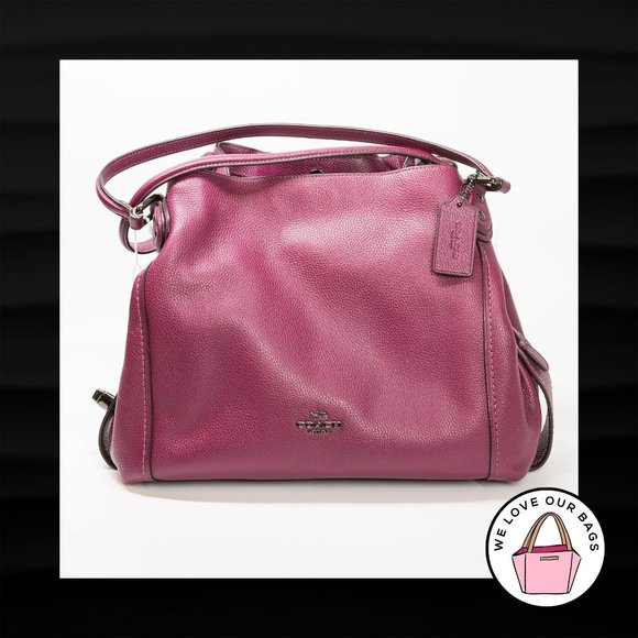 Coach Handbags - NEW COACH EDIE 31 PURPLE PINK SHADE PEBBLED LEATHER SHOULDER HANDBAG HOBO 57125